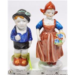 4"  GERMAN  BOY AND GIRL SALT AND PEPPER SHAKERS