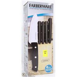 NEW FARBERWARE 6 PC KNIFE SET