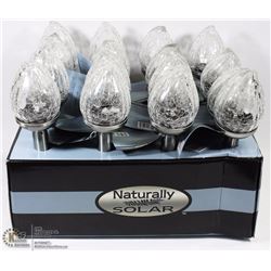 CASE OF 16PCS NATURAL SOLAR CRACKLE GLASS PATIO