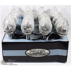 CASE OF 16PCS NATURAL SOLAR CRACKLE GLASS PATIO