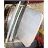Image 1 : LOT OF ASSORTED PANS + TRAYS + LIDS