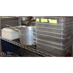 SHELF 10  INCL  ASSORTED POTS, STRAINERS, INSERTS