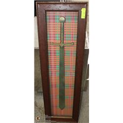 LARGE SWORD DISPLAY ENCASED