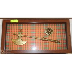 SWORD AND LION  DISPLAY INCASED