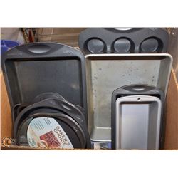 BOX OF ALL NEW 16 BAKING PANS & 2 MEAT