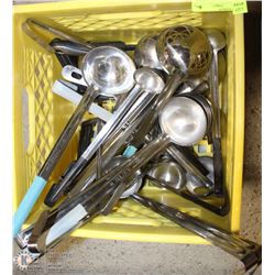 TUB OF SOUP LADLES IN VARIOUS SIZES