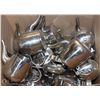 Image 1 : BOX OF METAL TEA POTS