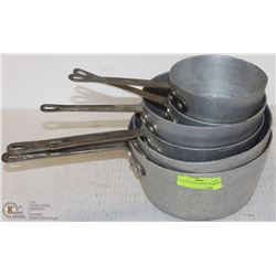 LOT OF 6 SAUCE PANS IN ASST SIZES