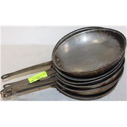 LOT OF SIX 10" FRYING PANS