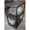 Image 1 : 3 SHELF SERVICE CART, BLACK 30"X20"X48"