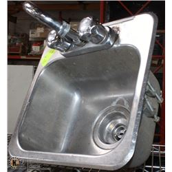 SMALL STAINLESS SINK WITH TAPS AND FAUCET