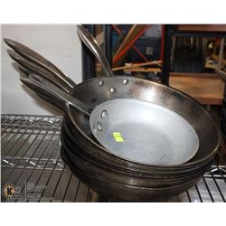 LOT OF 7 FRYING PANS