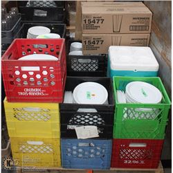 PALLET OF PLATES BOWLS AND GLASSES
