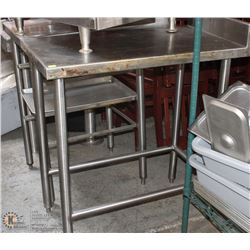LOT OFTHREE 18" STAINLESS STELL TABLES