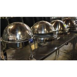 LOT OF 4 STAINLESS FOOD WARMERS