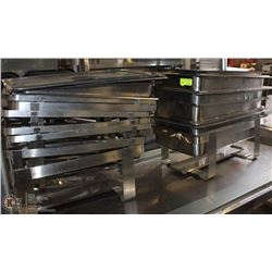 LOT OF 8 STAINLESS STEEL FOOD WARMERS WITH INSERT