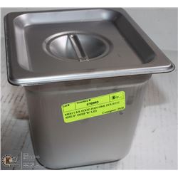 ME#12 S/S FOOD PAN ONE FOURTH SIZE 6" DEEP W/ LID