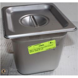 ME#12 S/S FOOD PAN ONE FOURTH SIZE 6" DEEP W/ LID