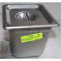 ME#12 S/S FOOD PAN ONE FOURTH SIZE 6" DEEP W/ LID