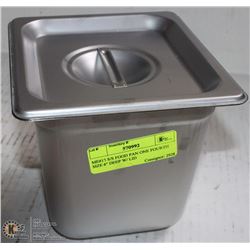 ME#12 S/S FOOD PAN ONE FOURTH SIZE 6" DEEP W/ LID
