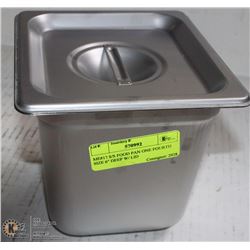 ME#12 S/S FOOD PAN ONE FOURTH SIZE 6" DEEP W/ LID