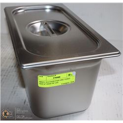 ME#11 S/S FOOD PAN ONE THIRD SIZE 6" DEEP W/ LID