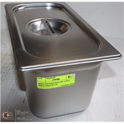 ME#11 S/S FOOD PAN ONE THIRD SIZE 6" DEEP W/ LID