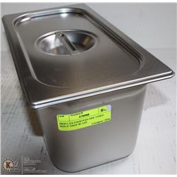 ME#11 S/S FOOD PAN ONE THIRD SIZE 6" DEEP W/ LID