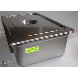 ME#14 S/S FOOD PAN FULL SIZE 6" DEEP W/ LID