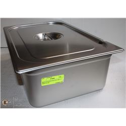 ME#14 S/S FOOD PAN FULL SIZE 6" DEEP W/ LID