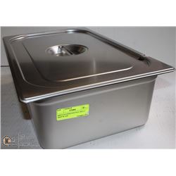 ME#14 S/S FOOD PAN FULL SIZE 6" DEEP W/ LID