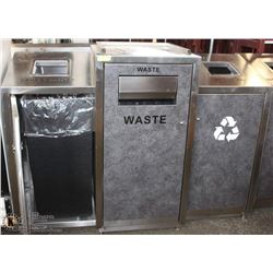 TRIPLE STAINLESS STEEL RECYCLE BIN