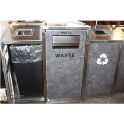TRIPLE STAINLESS STEEL RECYCLE BIN