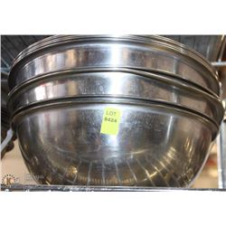 LOT OF TEN 10" STAINLESS STEEL BOWLS