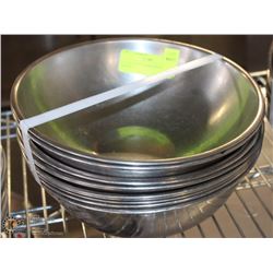 LOT OF TEN 9" STAINLESS STEEL BOWLS