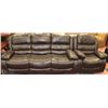 Image 1 : SHOWHOME BROWN LEATHERETTE RECLINING SOFA AND