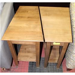 2 DESIGNER MAPLE END TABLES