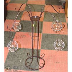 BROWN WROUGHT IRON VOTIVE/FLOWER/AIR FERN