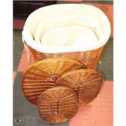 3-IN-1 STACKING  WICKER HAMPER SET
