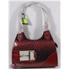 Image 1 : NEW RED SNAKESKIN STYLE PURSE WITH SIDE