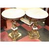 Image 1 : PAIR OF BRASS & MARBLE TABLES WITH CHERUB DESIGN