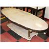 Image 1 : LARGE MARBLE AND BRASS COFFEE TABLE, MARBLE TOP