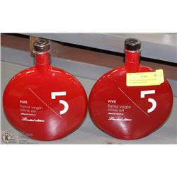 LOT OF 2 NEW "FIVE" EXTRA VIRGIN OILS LIMITED