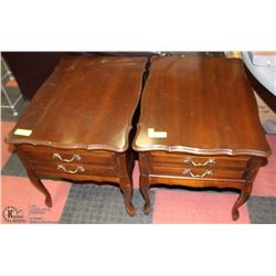PAIR OF CHERRY WOOD QUEEN ANNE STYLE END TABLES