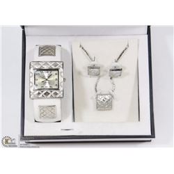 PAUL JARDIN WHITE LADIES WATCH SET INCLUDES