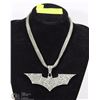 Image 1 : BATWING RHINESTONE PENDANT & 34" CHAIN