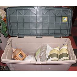PATIO STORAGE BIN WITH CONTENTS