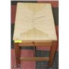Image 2 : WOOD AND WICKER STOOL 26" LENGTHX16"WIDE AND 17"H