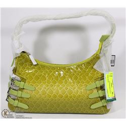 NEW GREEN SNAKESKIN STYLE PURSE WITH