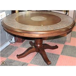 ROUND DELUXE SHOWHOME WOOD AND TILE TOP